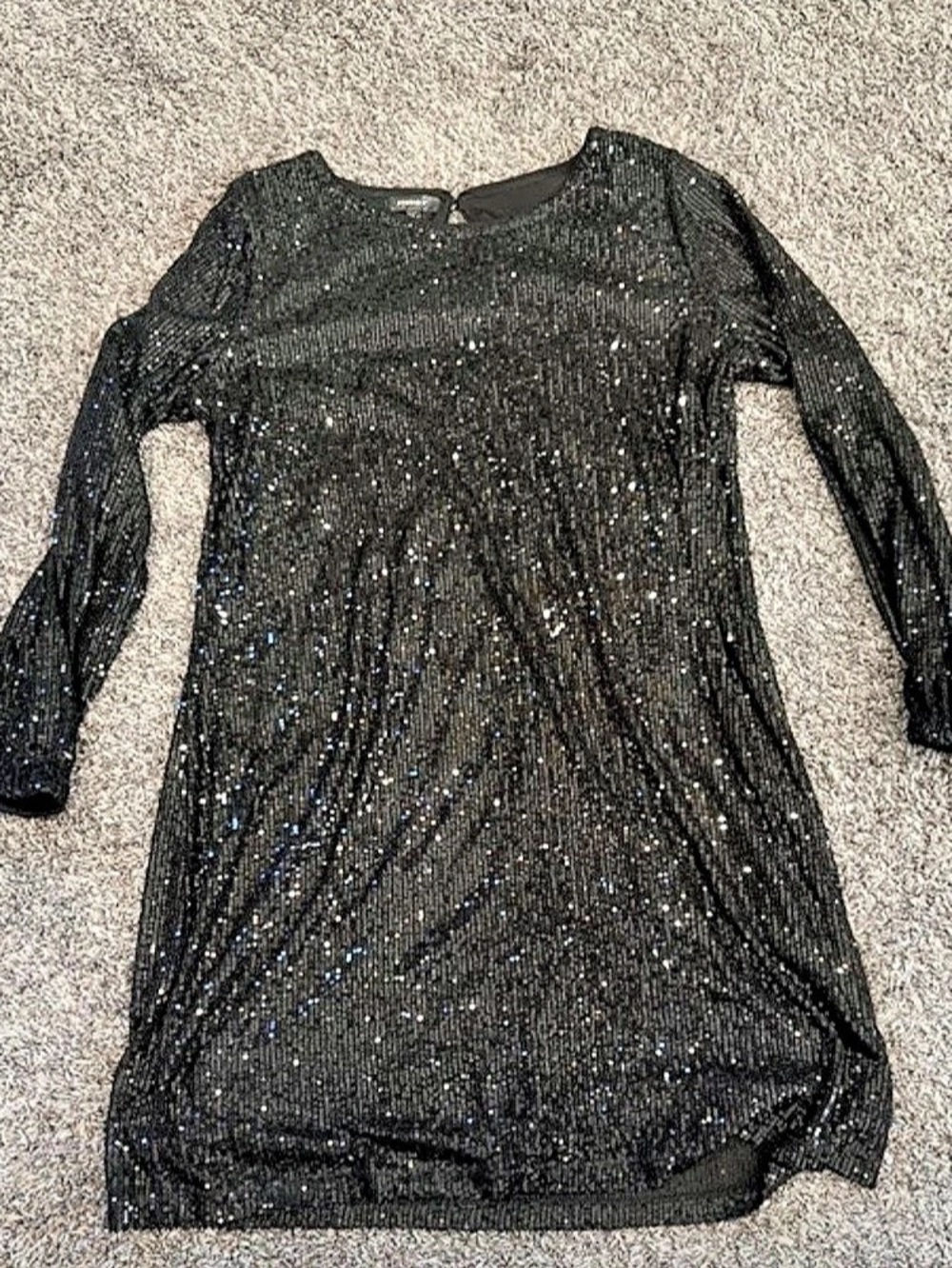Studio Y Sequin Mini Dress in Black Large Like New
